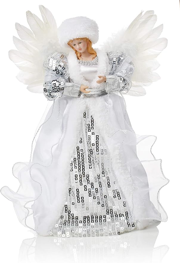 Fee Ange Sommet D Arbre De Noel 30 Cm Argent Blanc Decoration Maison Amazon Fr Cuisine Maison
