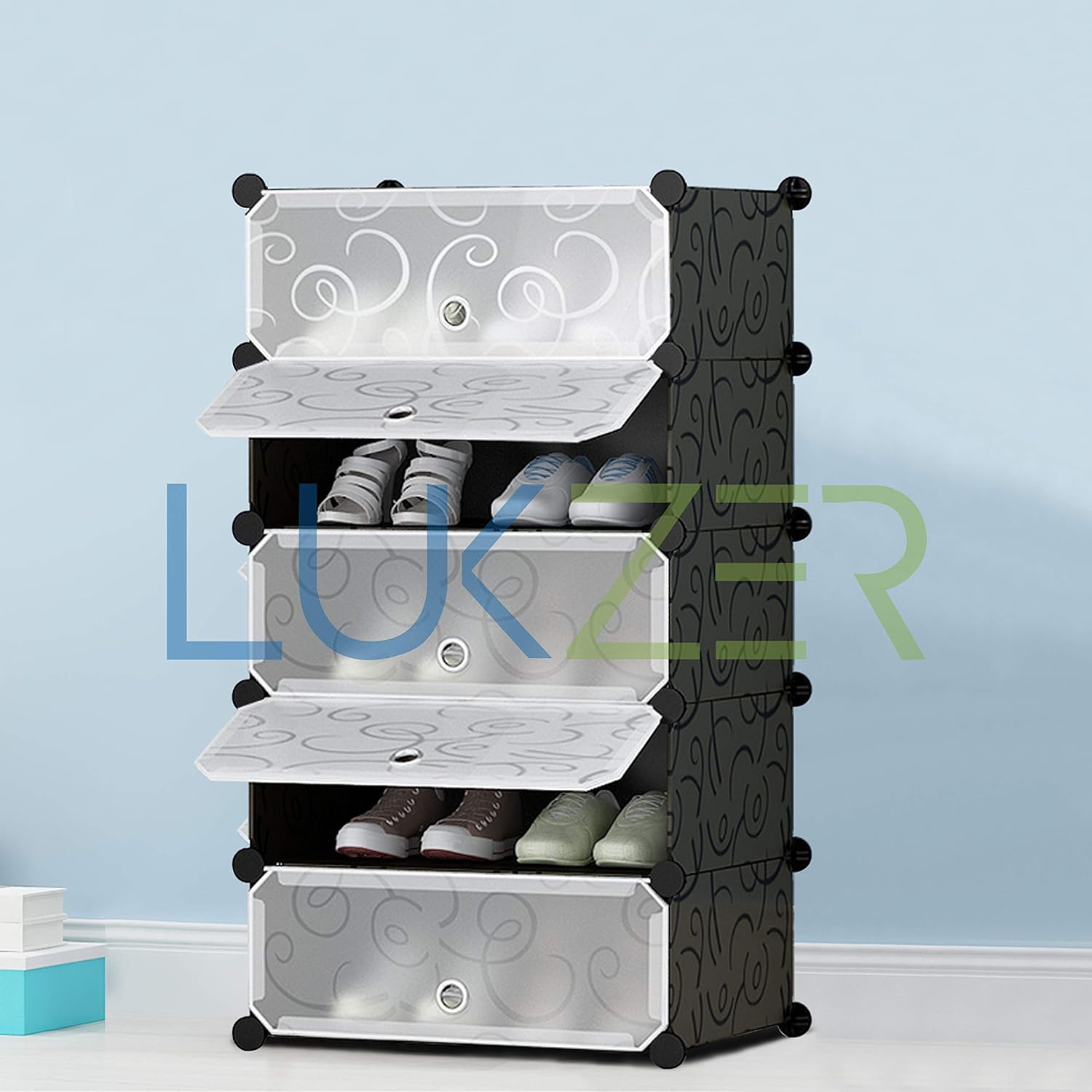 Lukzer 5 Layer Diy Plastic Shoe Storage Rack Organizer Multi