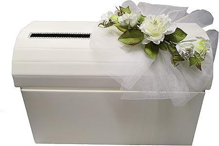Baúl de bodas para sobres de regalo (38 x 23 x 25 cm), color marfil: Amazon.es: Hogar