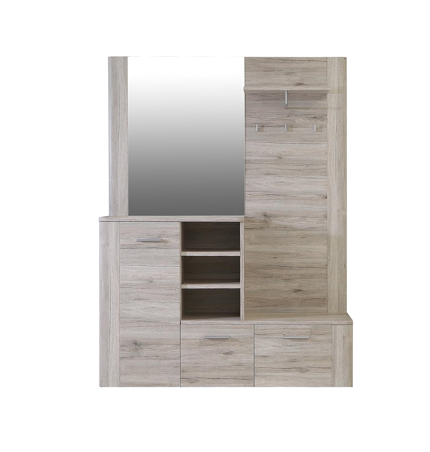 FORTE Kompaktgarderobe 97.5 x 25 x 180 cm Sonoma Eiche Dekor Holz Küche