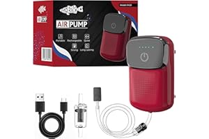 FISHERNOMICS Ultra Quiet Portable Aquarium Air Pump for Fish Tank with Accessories, Rechargeable Battery Powered Bait Aerator Pump with Long Lasting Usage, Outdoor Fishing, Power Outages & Emergency