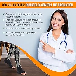 Doc Miller Open Toe Compression Socks, 30-40