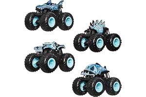 Hot Wheels Monster Trucks, 4-Pack of 1:64 Scale Toy Trucks, Set of 4 X-Ray-Themed Vehicles, Giant Wheels, Favorite Characters & Cool Designs