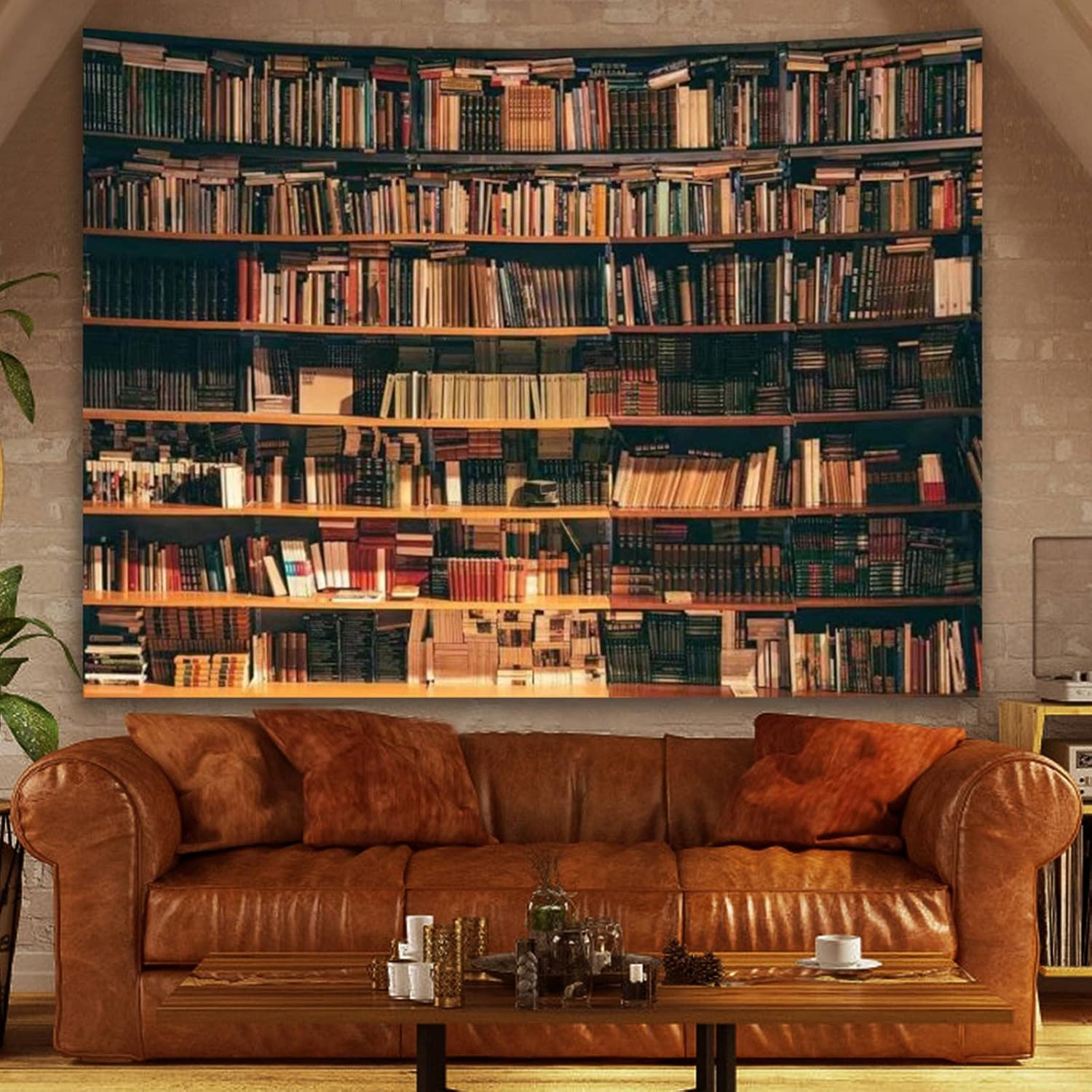 Tapestries - Atrippy Vintage Library Bookshelf Tapestry Wall Tapestry for Bedroom Aesthetic Dark Academia Room Decor Wall Hanging for Office College Dorm Living Room (51''x60'')