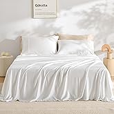 GOKOTTA Full Size Bed Sheets 4 Piece Set, 100% Rayon Derived from Bamboo, Cooling for Hot Sleepers-Luxury Breathable Soft Sheets, Deep Pocket 15" Fitted Sheet with Elastic Corner Straps, Cream White