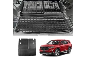 Kingna Cargo Mat Compatible with 2023-2024 Honda Pilot Trunk Mat TPE Cargo Liner Back Seat Cover Protector for Honda Pilot Accessories (Cargo Mat with Backrest Mat)