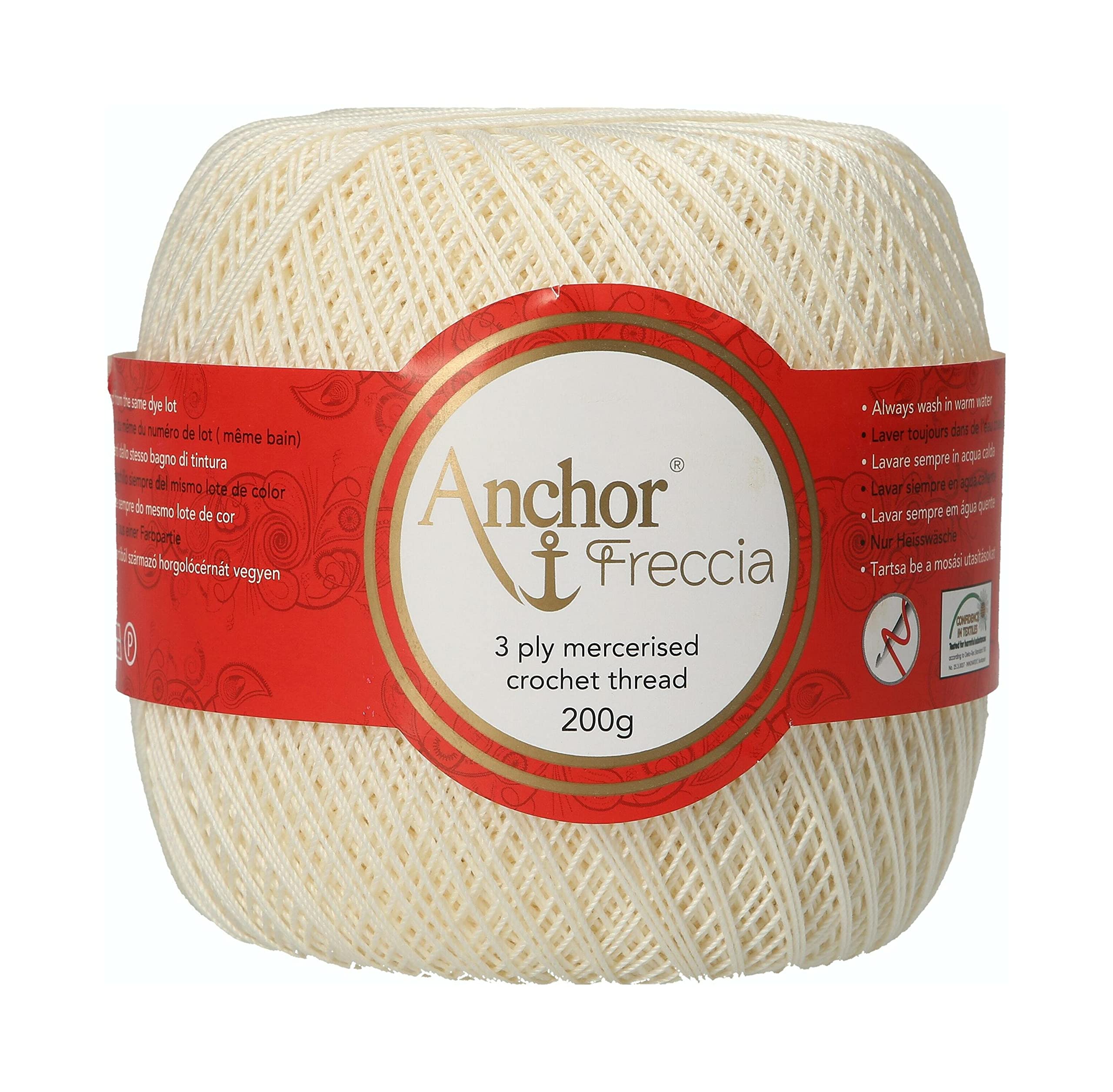 Anchor Crochet Yarn, 100% Cotton, 6650, Stärke 8