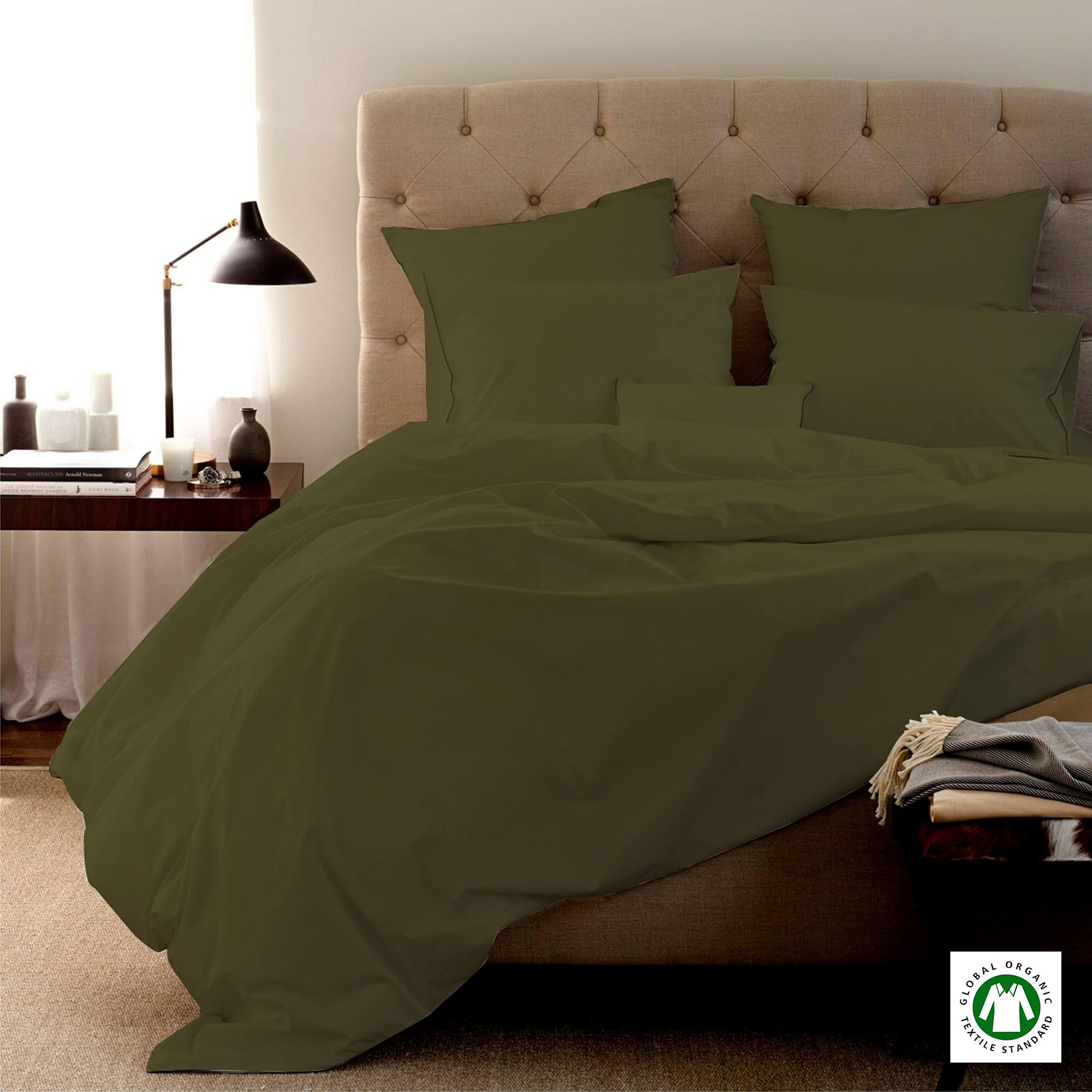 Luxury 600 Thread Count Pure Organic Cotton Bed Sheet Set Ultra-Comfy Durable with 24” Deep Pocket GOTS Certified Italian Finish Premium Quality Bedding by LINEN SHOPPE (Twin,Sage)