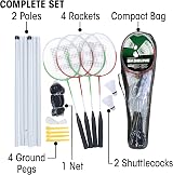 Toyrific Baseline Badminton Racket Set Four Rackets Net Poles Carry Bag view 3