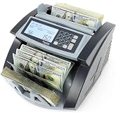 Cassida Money Bill Counter| Business Grade| 1,300 Notes/Min| 5520 UV/MG | UV/MG/IR Counterfeit Detection, Add and Batch Modes, Back loader with ValuCount, LCD Display, Fast Counting Speed