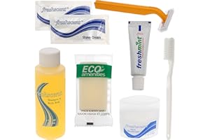 Moda West 96 Kits - Bulk Case of Wholesale Basic Toiletry Bathroom Kits for Men, Women, Travel & Charity, Shampoo, Toothpaste, Deodorant & More, Perfect for Homeless Shelters & Airbnb Donation