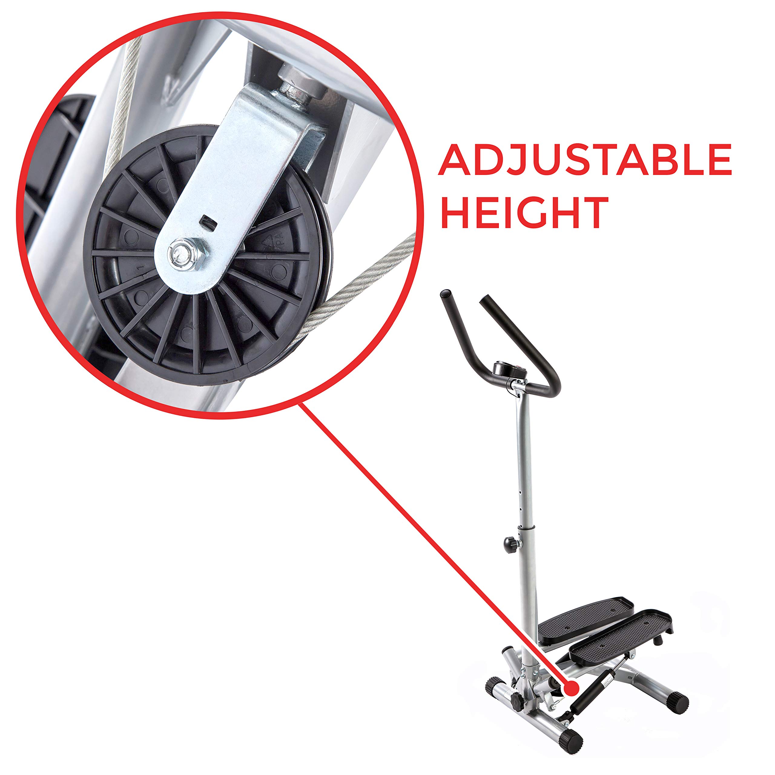 Sunny Health & Fitness Twist Stepper Step Machine w/Handle Bar and LCD