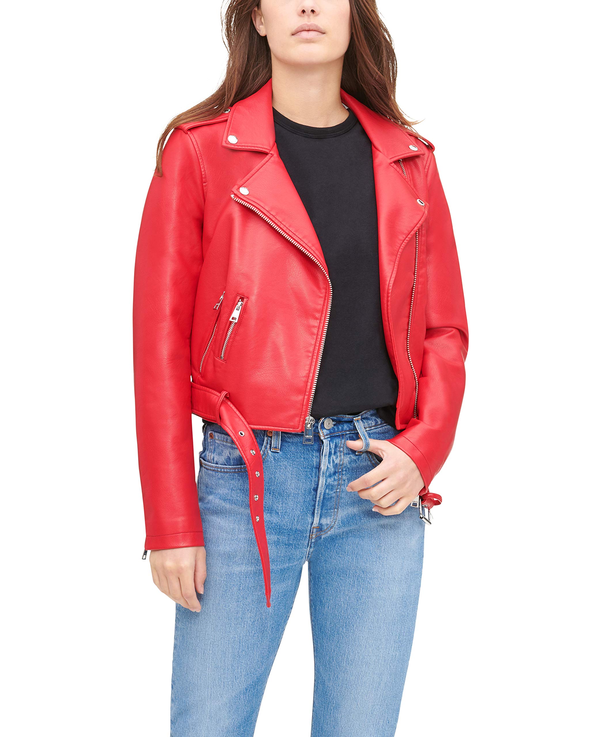 Levi's® Faux Leather Fashion Moto Red XS Image
