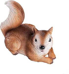 Hide A Key Garden Squirrel Painted Poly Resin Stone Squirrel Key Holder Outdoor Statue and Key Holder Animal Shaped Key Hider Stone