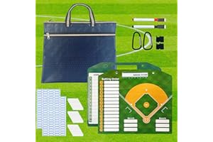 Hlimior Magnetic Baseball Coach Clipboard Kits，Double-Sided erasable Sturdy Baseball Command Boards with Bag and 30 Lineup Cards,Advanced Tactical Coach Baseball Magnetic Board