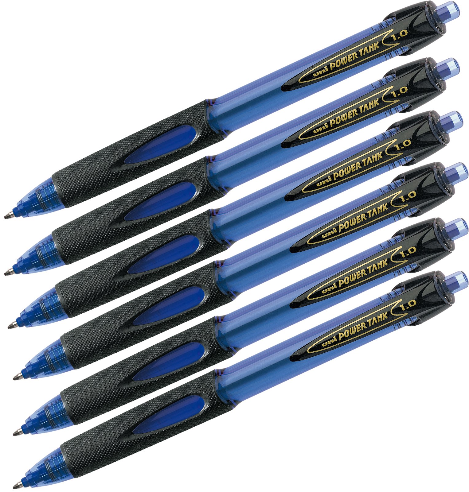 Uni-ball Powertank retractable ballpoint pen., 6× blau, 1 item