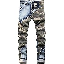 デニム・ジーパン CFIERCE Camouflage Spray-printed Jeans MULTI WAY CAMOU JEANS – CFierce
