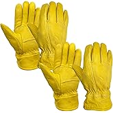 SKYDEER 100% Full Grain Deerskin Leather Winter Gloves for Men, Warm Work Gloves, Thermal Insulated Truck Driving Gloves