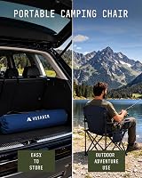 Voyager Folding Camping Chair Set 2 Navy Lightweight 120kg Each view 9