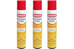 KKBESTPACK Ronson Lighter Butane Refill 135ML (Pack of 3) with Cleaning Cloths