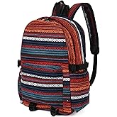 Yaopeing Casual Backpack for Women,Vintage Unique Style Fashion Backpacks Purse, Boho Ethnic Handbag Shoulder Bag,Red