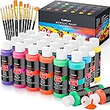Caliart Acrylic Paint Set with 12 Brushes, 24
