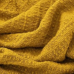 PANDATEX Thick Chunky Yellow Knitted Throw Blanket