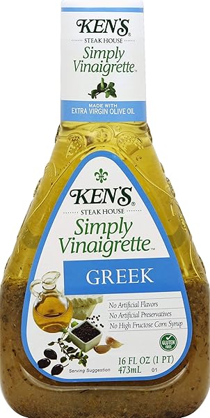 KENS STEAK HOUSE, SIMPLY VINAIGRETTE GREEK SALAD DRESSING, 16OZ