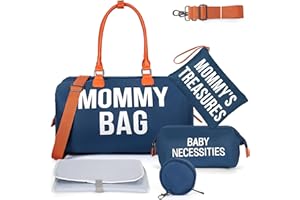 Large Capacity Diaper Bag Tote for Hospital, Mommy Bags with Pacifier Case and Changing Pad, for Labor and Delivery