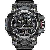 Yihou Men's Military Watch Outdoor Sports Electronic Watch Tactical Army Wristwatch LED Stopwatch Waterproof Digital Analog Watches