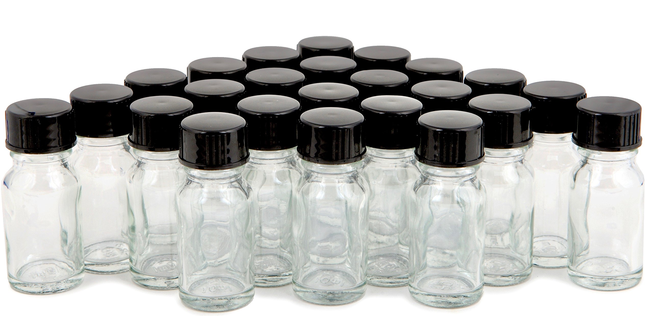 Vivaplex, 24, Clear, 15 ml Glass Bottles, with Lids Beauty