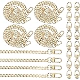 PATIKIL 23.6" Flat Purse Chain, 8 Pack Gold Chain Purse Strap Handbag Chains Crossbody Straps Extender with D-Rings for Tote Wallet Clutch Satchel Short Bag