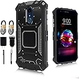 6goodeals LG Stylo 4 Case, LG Q Stylo Case, Feather Light Aluminum Metal Rugged Cover, Composite Case for LG Stylo 4 Plus/LG Stylus 4 [Value Bundle] (Black)