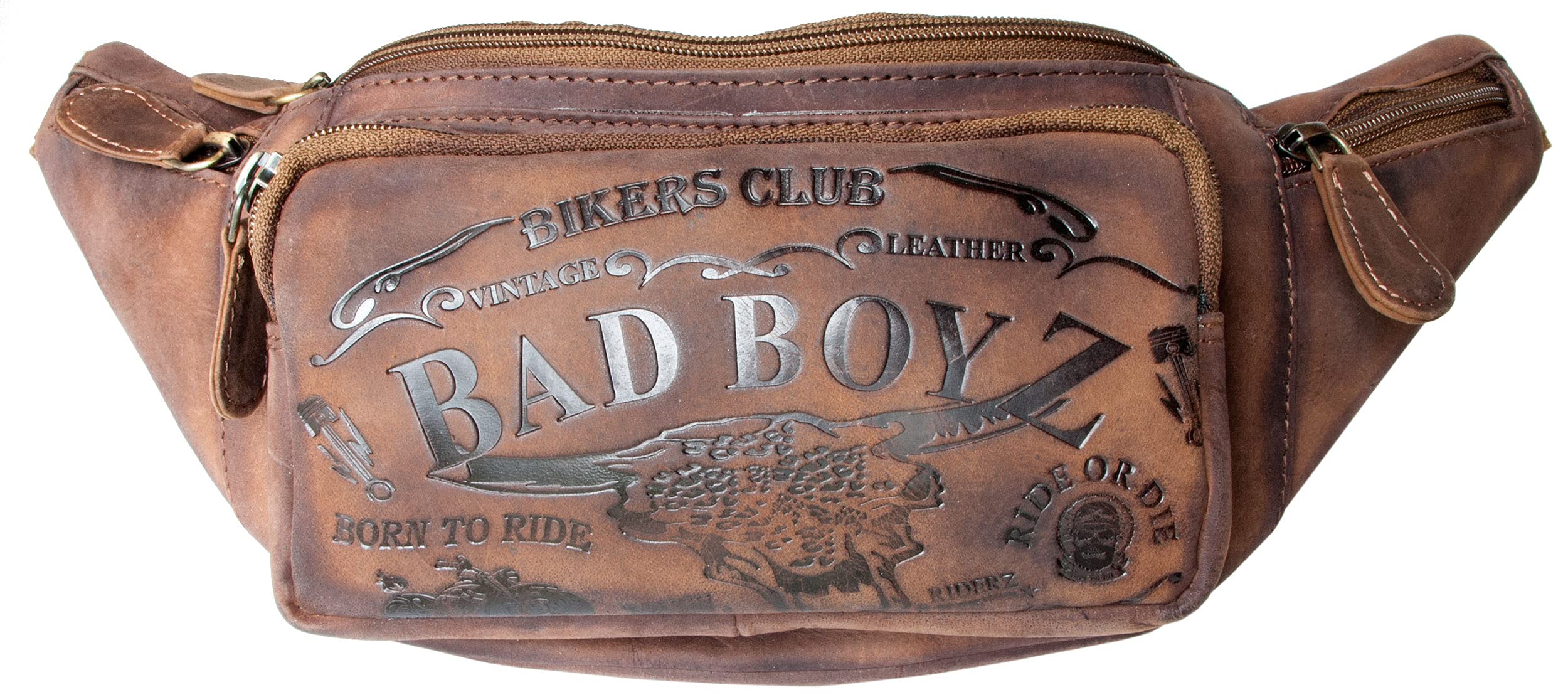 Genuine Leather Belly Bag - Waist Pack - Kidney Bag - Bag for Bikers Bad Boyz