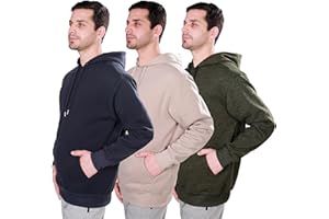 WHITE PEAK TRADING COMPANY 3 Pack Mens Fleece Hoodie Long Sleeve Lightweight Athletic Workout Sweatshirt for Men with Pockets
