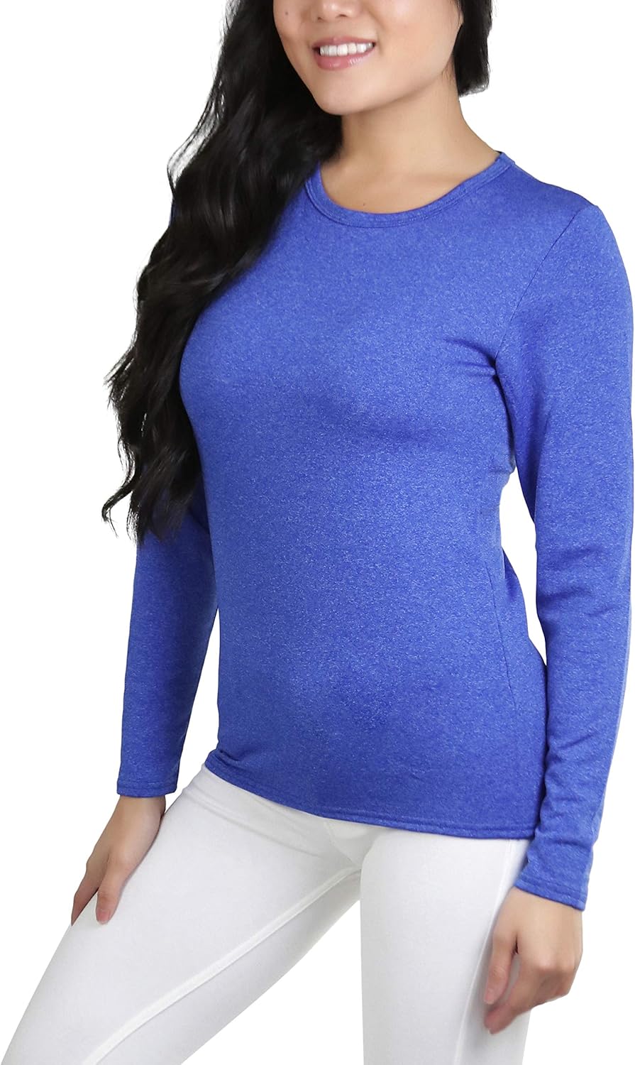 ToBeInStyle Women’s Crew Neck Fleece Lined Long Sleeve Tee Thermal Tops at  Women’s Clothing store