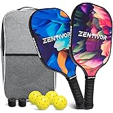 Lightweight Carbon Pickleball Paddles – USAPA Pickleball Paddles for Women, Men, Beginners & Intermediates | Gritty Surface, Stylish Design | 16mm Shock-Absorbing Core, Cushioned Grip
