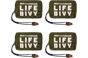 Go Time Gear Life Bivy Emergency Survival Sleeping Bag Thermal Bivy - Use as Emergency Bivy Sack, Survival Sleeping Bag, Mylar Emergency Blanket