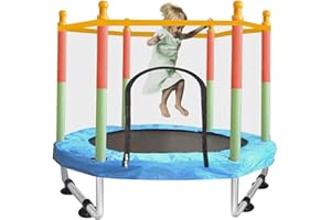 SZBOB Toddler Trampoline for Kids Ages 1-8, 55'' Small Trampoline with Safety Enclosure Net, Indoor & Outdoor Baby Mini Trampolines, No-Gap Safe Design for Toddlers Jump, Gifts for Children & Boys & Girls