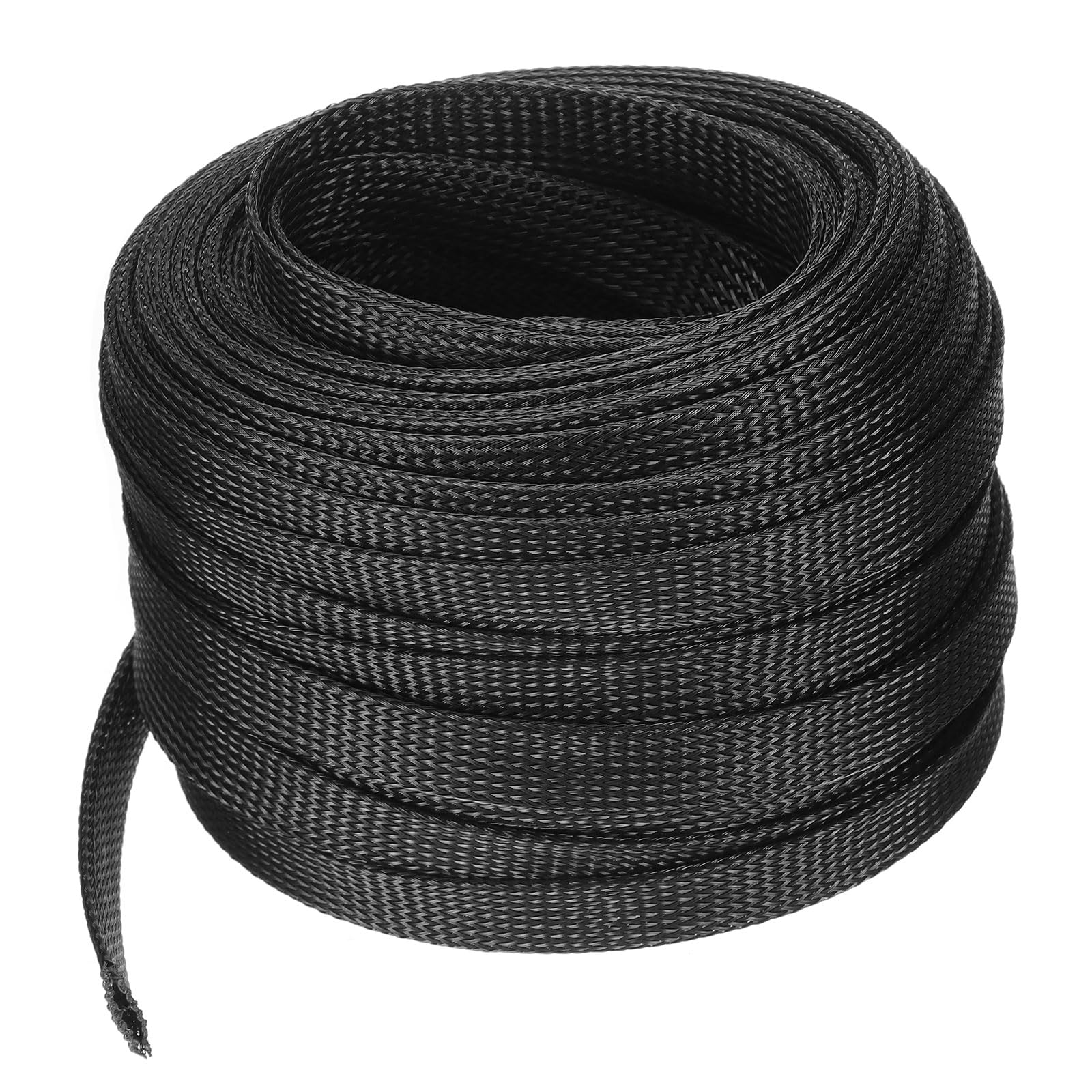 UXCell Cable Sleeving, 1/2 Inch - 100ft PET Braided Cable Sleeve, Expandable for TV/Computer/Home Theater/Other Devices - Black