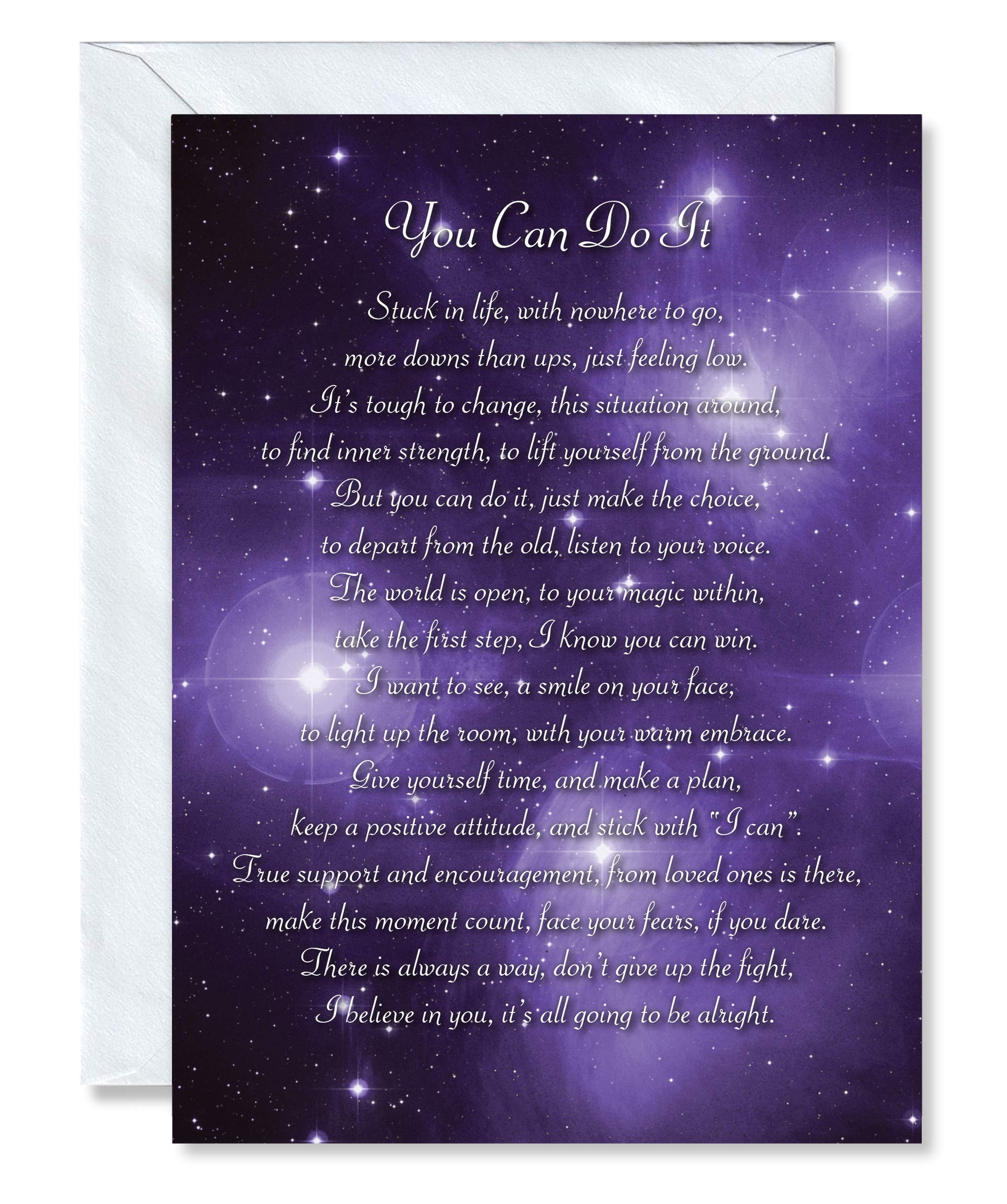 Clarabelle Cards - You Can Do It - Proud of You | Inspirational | Motivational | Good Luck | Congratulation | Thinking of You Poem Verse Greetings Card sold by Card Candy