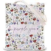 FOTAP Army Inspired Gift I Purple You Tote Bag Korean Fan Gift I Love You Handbag Boys Band Inspired Shopping Bag