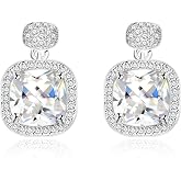 Sparky Cubic Zirconia Square Stud Drop Earrings, S925 Stud Pin, Hypoallergenic All-match Temperament Earrings Y1971