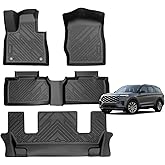 MOOREVER Floor Mats for 2020-2025 2026 Ford Explorer, Heavy Duty TPE Anti-Slip All-Weather Custom Fit 6-Seat Captain Chairs for Explorer Active/ST-Line/ST/Platinum/XLT Car Accessories