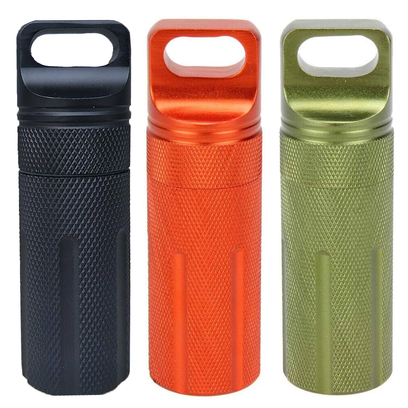 3PCS Portable Pill Case, Waterproof Seal Bottle, Waterproof Pill Holder,Pill Box Metal Small Pocket Survival Capsule Container for Hunting Camping Mountaineering