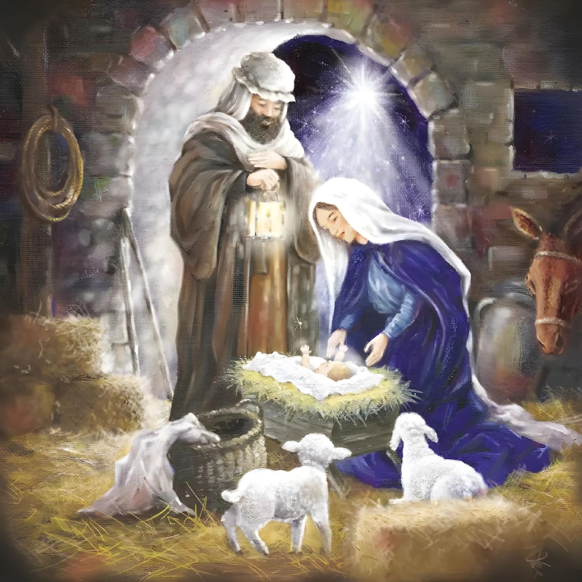 GBCC Charity Christmas Cards Pack of 10 - Premium Religious Christmas Greeting Cards Multipack with Envelopes - Traditional Nativity Scene - Supporting UK Charities