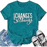 LBP Christian Shirt for Women Prayer Changes Things T-Shirt Christian Faith Tee Tops