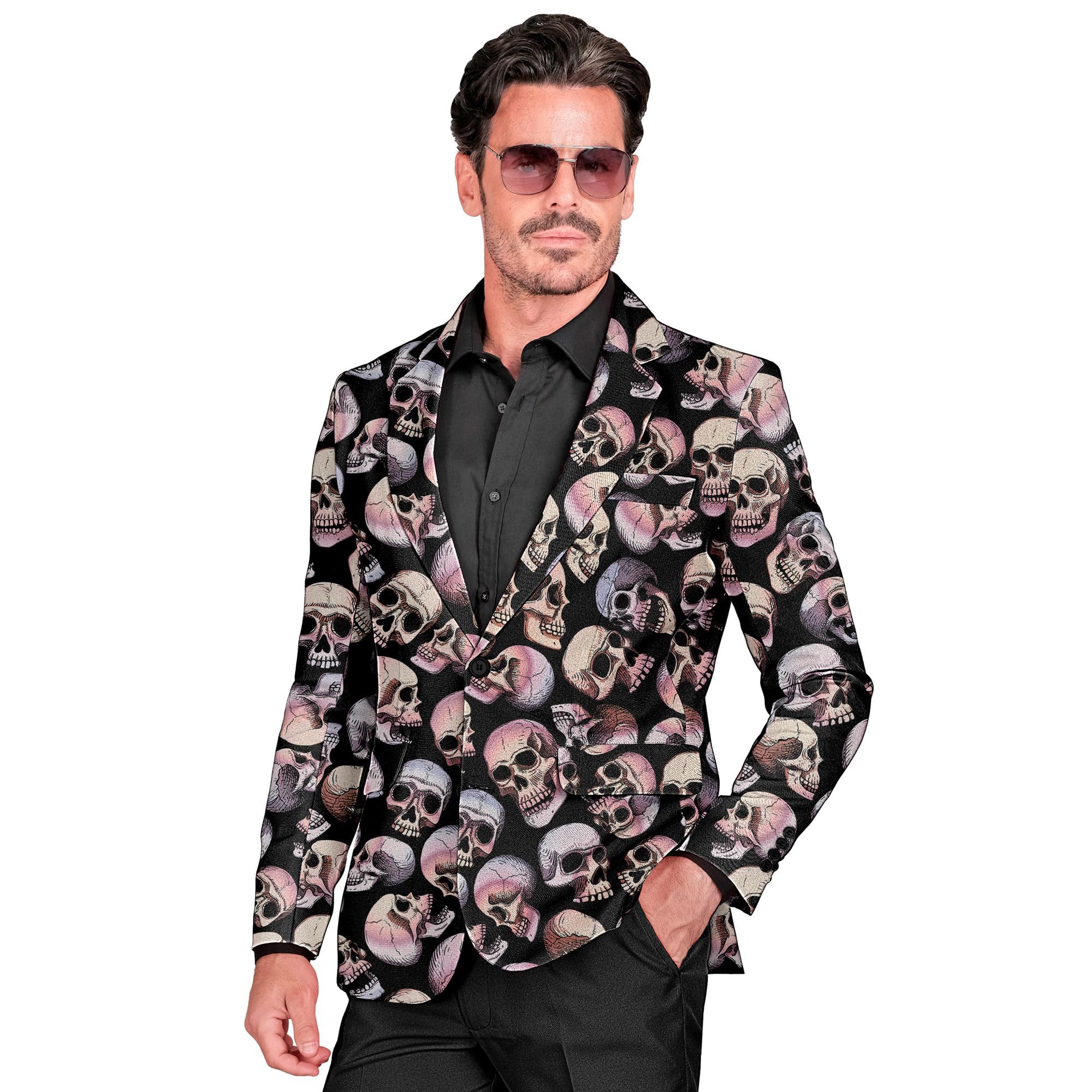 W WIDMANN MILANO Party Fashion - Men's Party Fashion Skull Jacket, Skeletons, Halloween, Carnival, Theme Parties