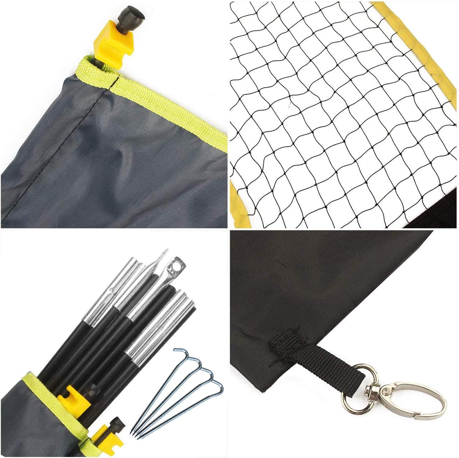 AlpsWolf Portable Badminton Net Set with Stand Carry Bag, Volleyball Badminton Combo Set with Net, Folding Volleyball Tennis Net with Tent Stakes for Ball Games Backyards Outdoor Team Sports : Sports & Outdoors