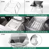 Odoland Portable Collapsible BBQ Grill Fire Pit 304 Stainless Steel with Bag view 4